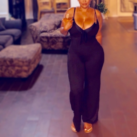 Pants - Wide-leg Bodycon Jumpsuit
